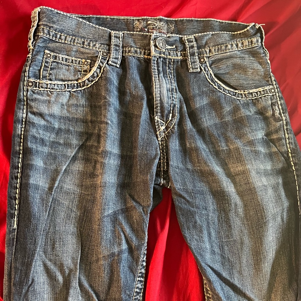 Silver Jeans Co. Nash Straight Wide Stitch Jeans